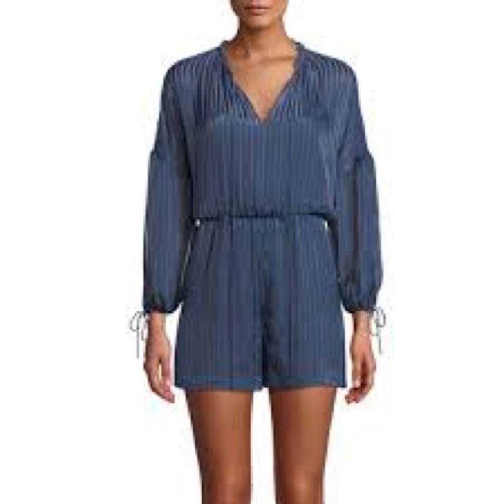 Alice + Olivia 6 Callan Stripe Silk Blend Romper